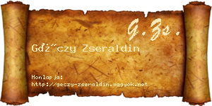 Géczy Zseraldin névjegykártya